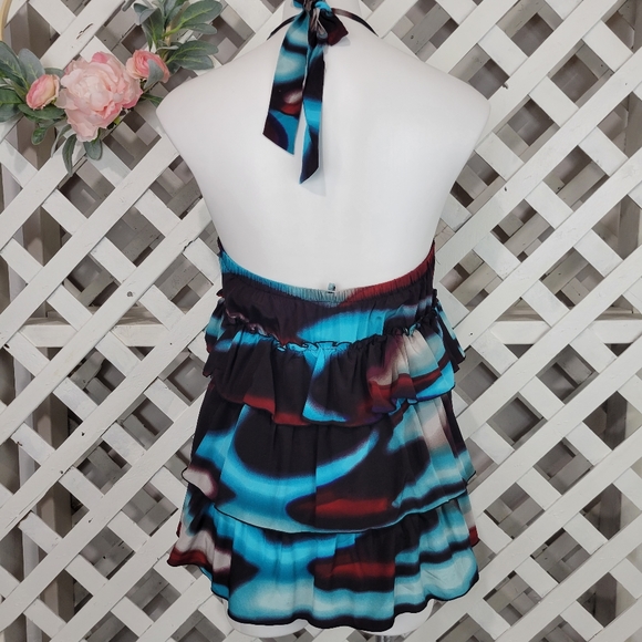 Matty M Silk Tye Dye Halter Top Size Medium - Picture 4 of 7
